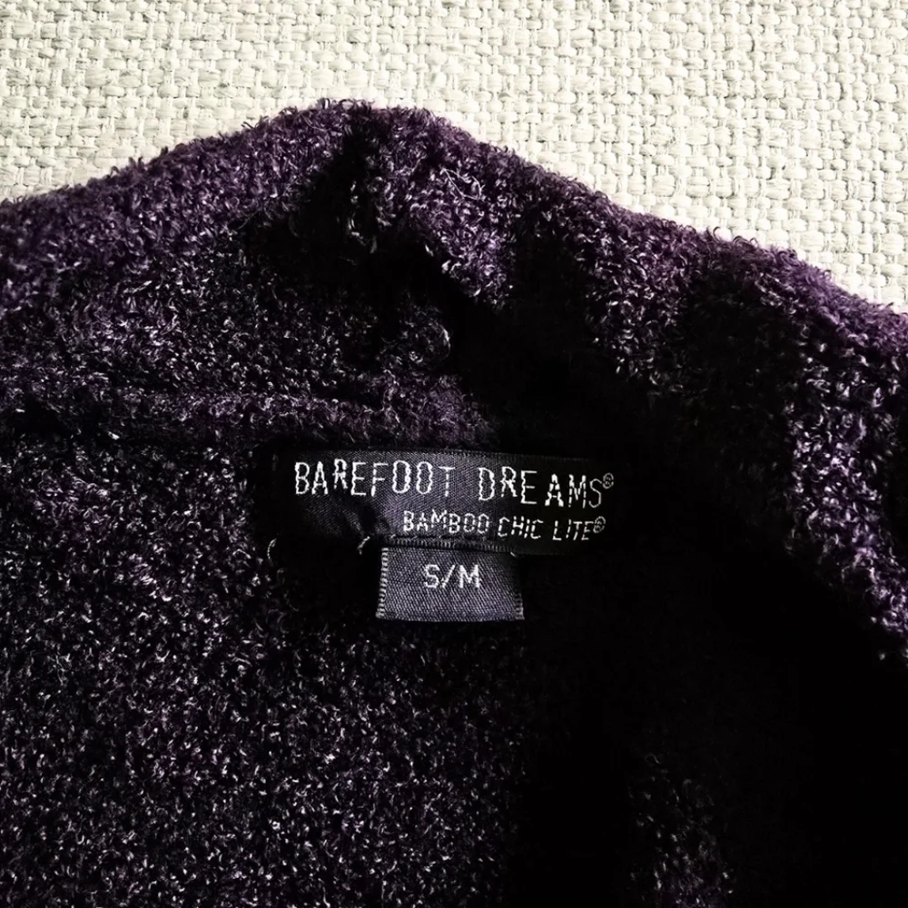BAREFOOT DREAMS Bamboo Chic Lite Shawl Duster Wrap Sweater S/M Purple